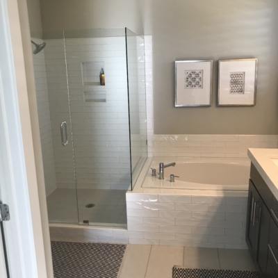 remodeled bathroom shower and tub